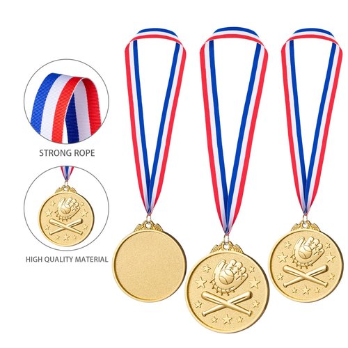 Abaokai 12 Pieces Baseball Medals for Award,Softball Medals for Kids Sports Baseball Games, Party Favors, 2 Inches