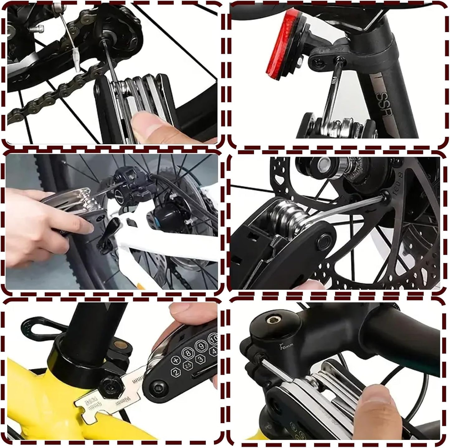 16-in-1 Portable Bicycle Multitool – Multi-Purpose Bike Repair Tool Kit for Road and Mountain Bikes