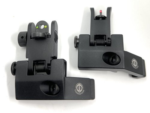 Dagger Defense Veteran Owned Company-Fiber Optic BUIS, Back up canted Iron Sights, Spring Loaded Deployment