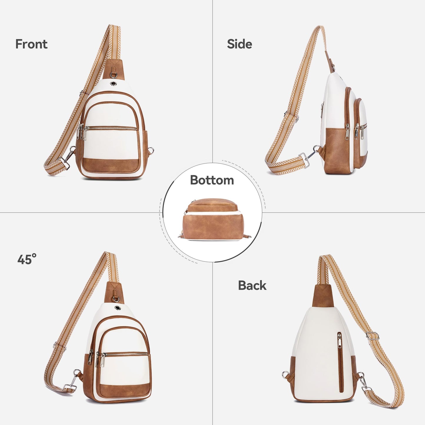 BOSTANTEN 7L Sling Bag For Women CrossBody Bags Large Cross Body Purse Vegan Leather Sling Backpack for Travel Essentials