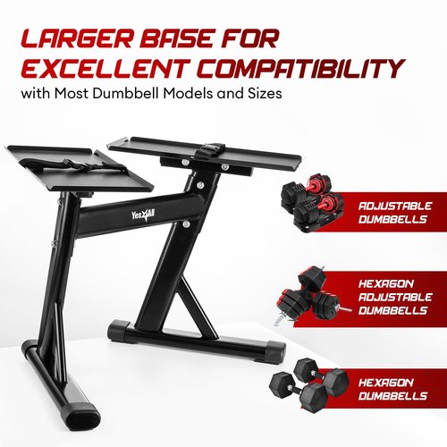 Yes4All Stand for Adjustable Dumbbells Up to 160 Pound - Spotter Stand, Rack & Weight Rack With Strap for Convenience, Safety & Easy Storage - Use With Expandable Dumbbells
