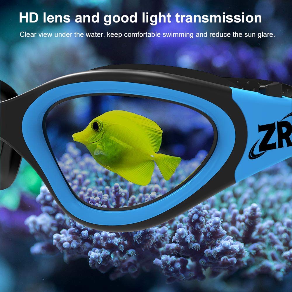 ZIONOR Swim Goggles, Upgraded G1 Polarized Swimming Goggles Anti-fog for Adult Men Women A1 (Polarized + Mirror Blue)