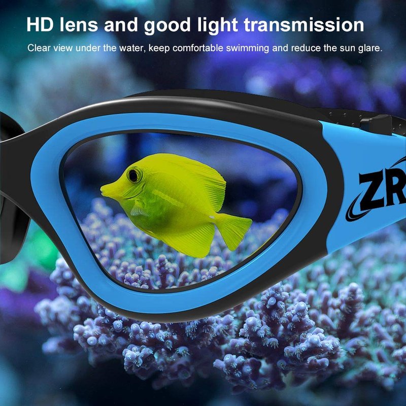 ZIONOR Swim Goggles, Upgraded G1 Polarized Swimming Goggles Anti-fog for Adult Men Women A1 (Polarized + Mirror Blue)