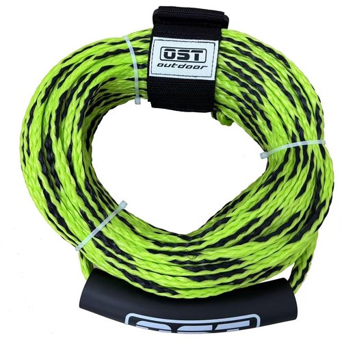 OST Outdoor 1-6 Rider Tow Rope 2-6K lbs - 60ft, 2 Section, 16-Strand Water Sports Boat Tow Rope with Keeper, Towable Tubes Compatible, Dual Sections, Watersport Boat Accessories (2K (1-2 Rider))