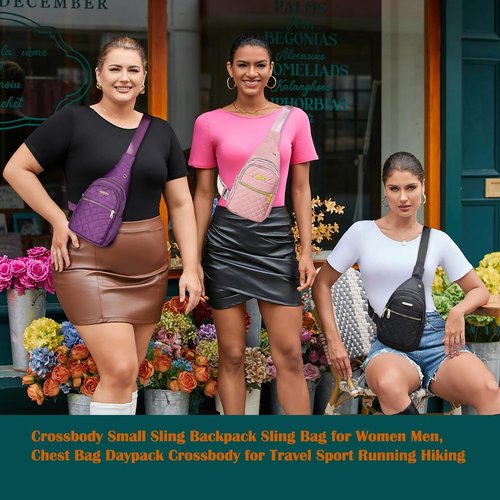 Crossbody Small Sling Backpack Crossbody Sling Bag, Chest Bag Daypack Fanny Pack Cross Body Bag for Outdoors Hiking Traveling (Black)