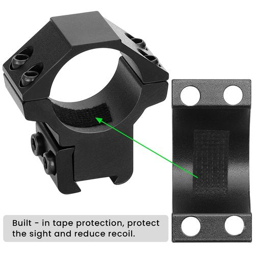 NEATABY 1 Inch Dovetail Scope Rings Set, 2 Pcs Medium Profile Scope Mounts with 2 Hex Wrenches, for 3/8 Inch Dovetail Rails, Black (Medium Profile)