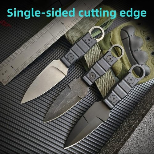 CrazyGorilla Tactical Fixed Blade Knife with Sheath, 6.57 inch Length, Single-Edge