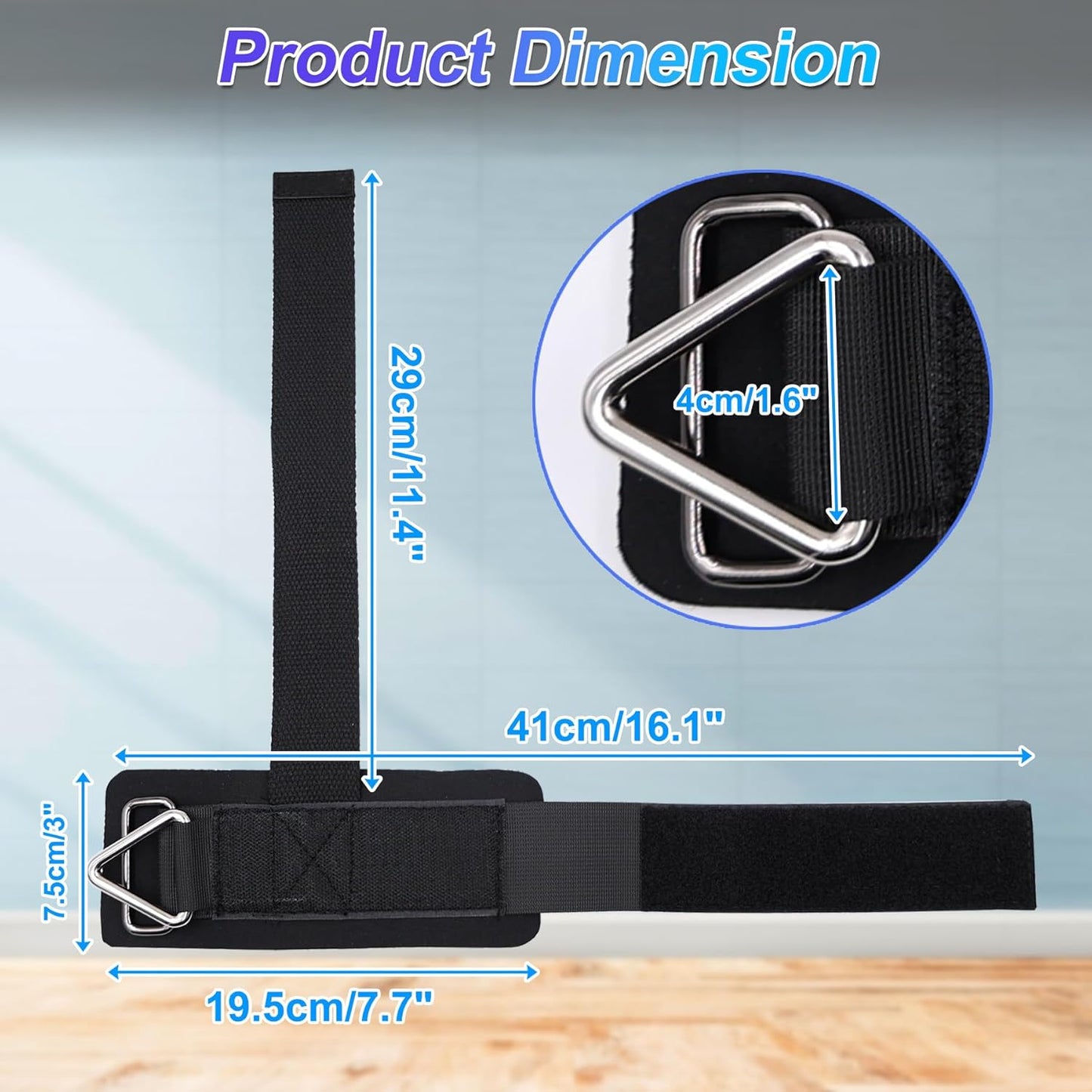 2pcs Adjustable Wrist Cuffs Weightlifting Straps with Ring Premium Padded Straps for Cable Machine Workout Strength Training for Weightlifting & Deadlifting