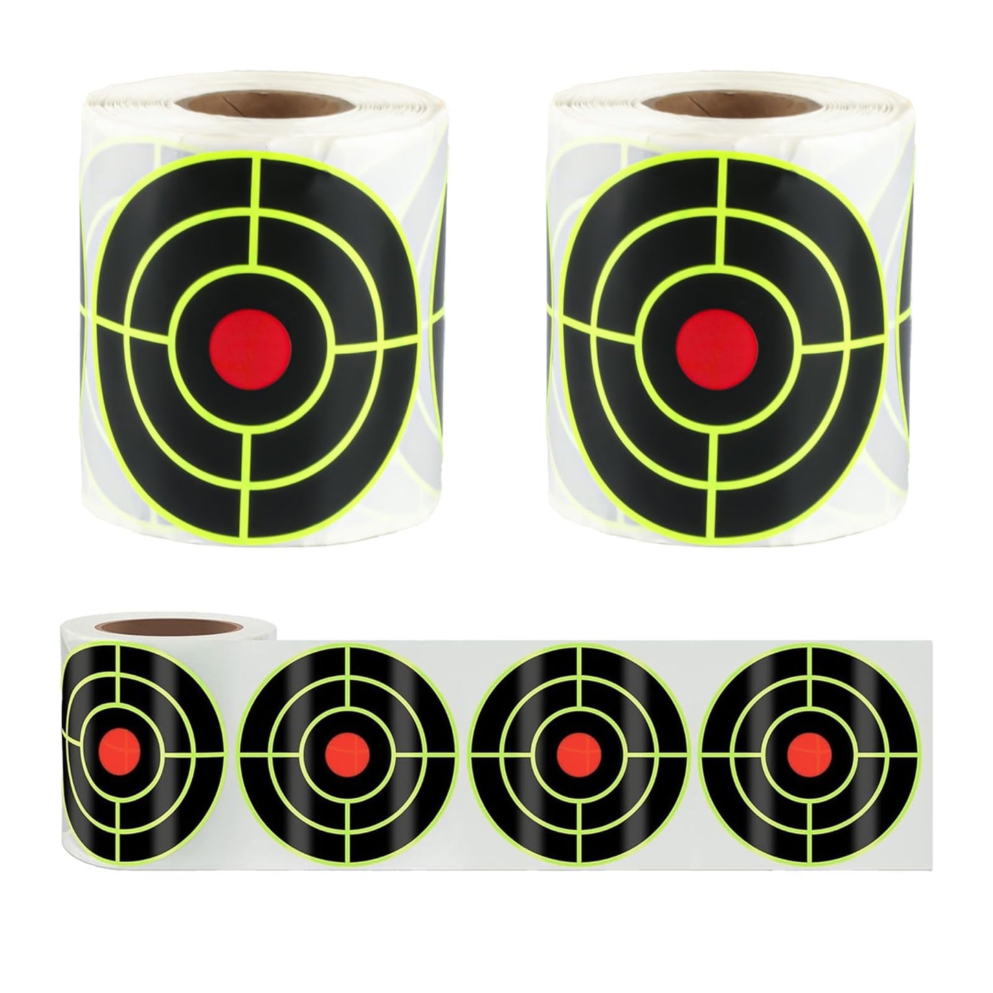 2Pcs 3 Inch Splatter Targets for Shooting Range Targets, 2 Roll/400 Pcs Splatter Target Stickers, Self Adhesive Reactive Paper Target Stickers for Archery Bow Shooting Practice