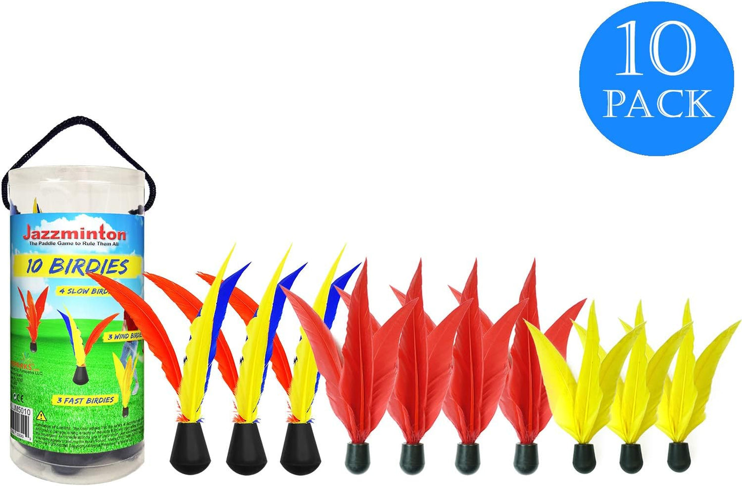 10 Replacement Birdies or Shuttlecocks for Indoor and Outdoor Game - Played at Parks, Beach, Lawn, Yard, or Tailgating