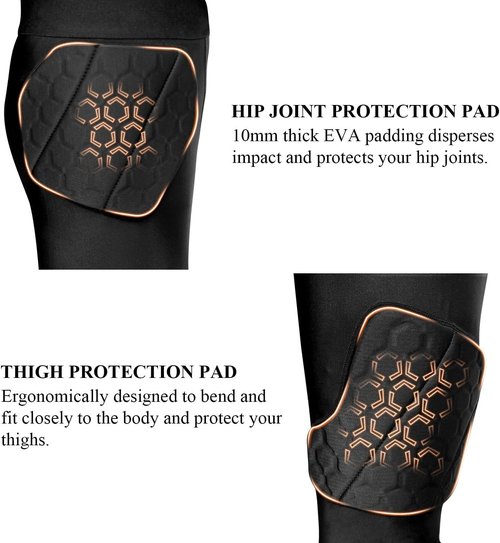 ciseroye 7 Pad Girdle Football Youth Football Girdle Youth Boys with Knee Integrated Hip Tailbone Thigh Pads- Basketball Padded Compression Shorts for Basketball Baseball Rugby Soccer- L