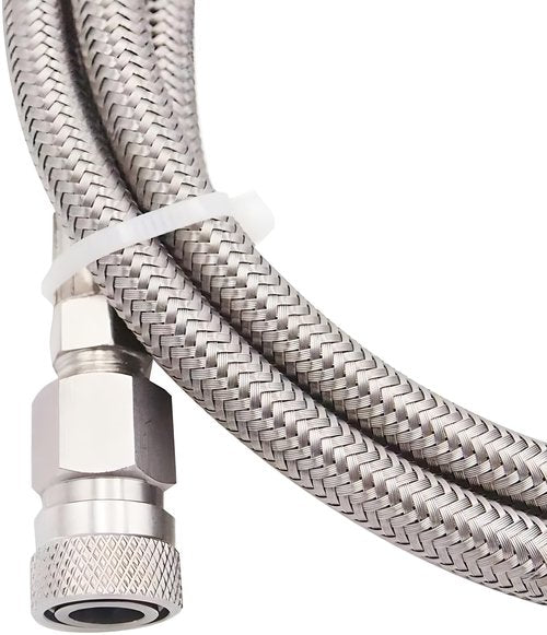 Paintball Filling Hose Whip Extension Stainless Steel Air Fill Station & Charging System with Quick Disconnect 60inch