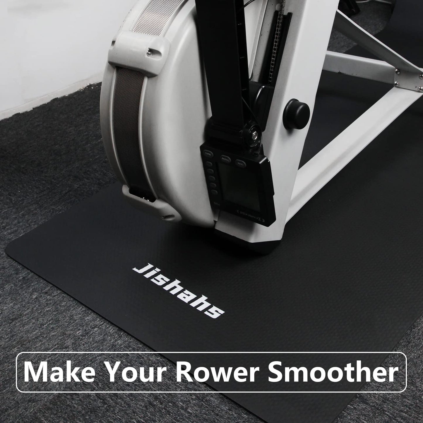 JISHAHS Universal Indoor Rowing Machine Mat- 8.5 x 2.3 FT Exercise Equipment Mat for Concept 2, Nordictrac, Peloton, Sunny, Hydrow, YOSUDA, MERACH etc. Extra Long Non-Slip and Waterproof, Under Rower Floors Protection