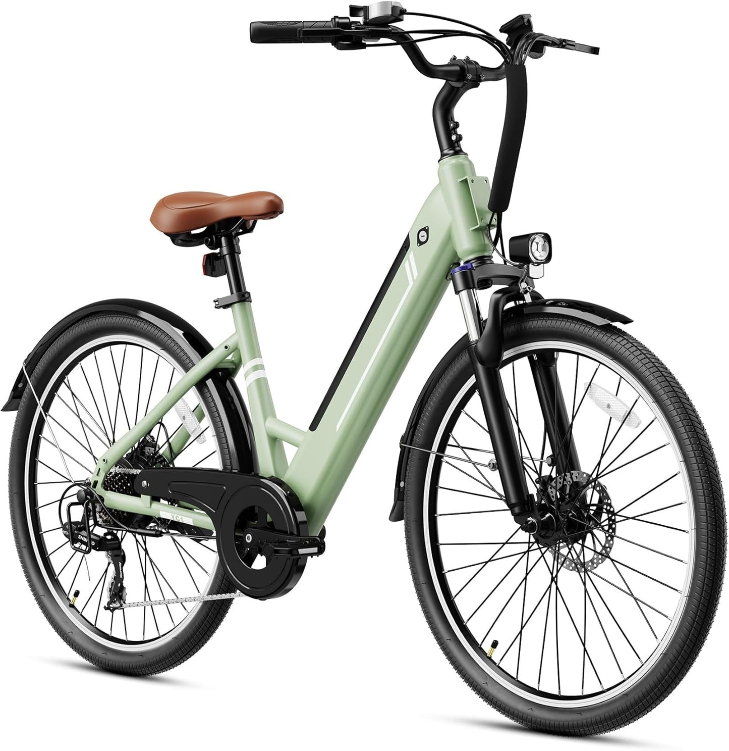 Electric Bike for Adults, 26" Up to 1000W Peak Motor Ebike 45+ Mile Range Brushless City Ebike, 25Mph 7-Speed Commuter E-Bike with Removable 360Wh Battery for Commuting, Outdoor Leisure