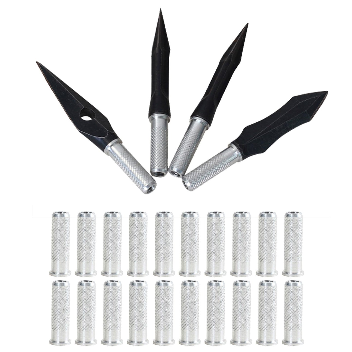 Kangnice 20Pcs Archerys Base Aluminum Inserts Carbon Arrows 6.2mm Insert Base Shaft Archerys Arrowheads Insert