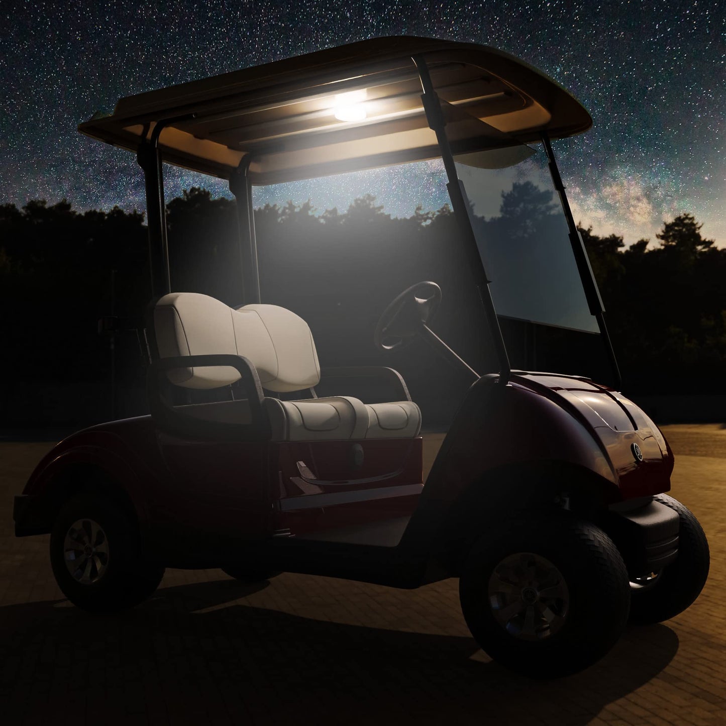 10L0L Universal Golf Cart Dome Light, USB Rechargeable Battery Powered Super Bright Golf Cart LED Roof Lighting