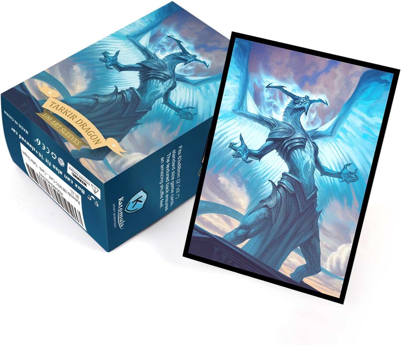100 MTG Card Sleeves with 100 Inner Sleeves, Textured Back Art Sleeves, Fit Standard Size Cards - Tarkir Dragon