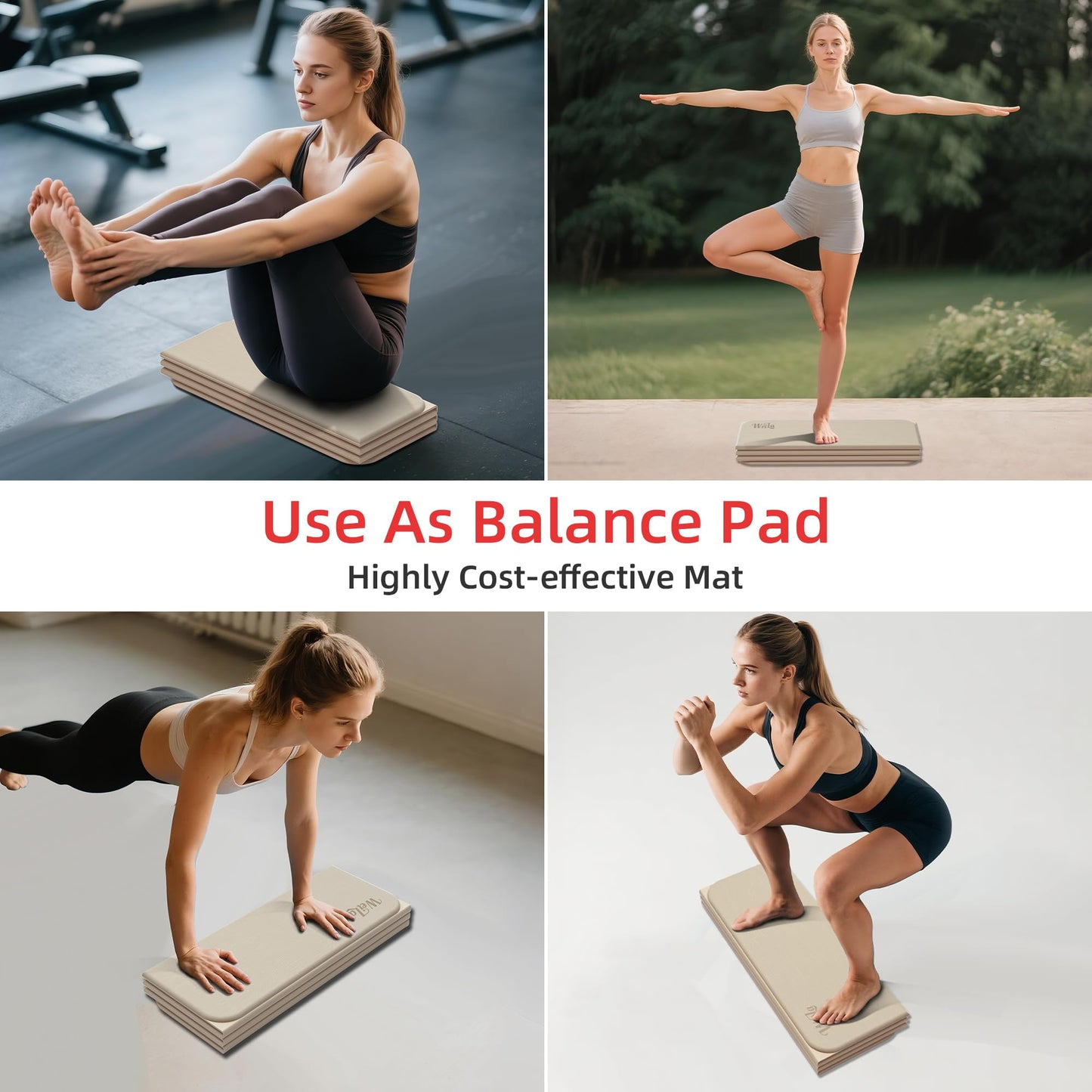 1/2 Inch Extra Thick Yoga Mat Pilates Equipment, 69"x24" Odorless Workout Mats for Home Gym, Non-slip Exercise Mats for Women Men Home Workout, Foldable Yoga Mats for Travel Camping Sleeping(Cinnamon)