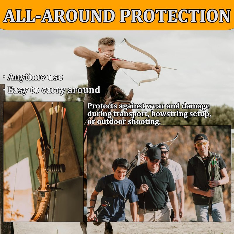 Youven 4 Pcs Recurve Bow Tip Protector, Archery Accessories for Recurve Bow & Longbow, Longbow Tip Guard, Bow Hunting Accessories
