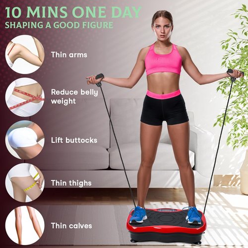 toilmua Home Vibration Plate for Lymphatic Drainage, Vibration Plate Exercise Machine with LED Screen Adjustable 99 Speed & 4 Mode - Vibration Plates for Workouts Max Bearing 300Lbs US Plug