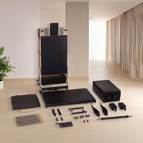 Faittd Foldable Pilates Reformer & Equipment - Pilates Reformer Workout Machine for Home Gym with Reformer Accessories, Reformer Box, Padded Jump Board - Up to 300 lbs Weight Capacity