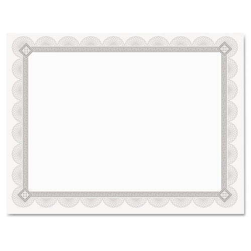 Southworth CTP2W Premium Certificates, White, Spiro Silver Foil Border, 66 lb, 8,5 x 11, 15/Pack