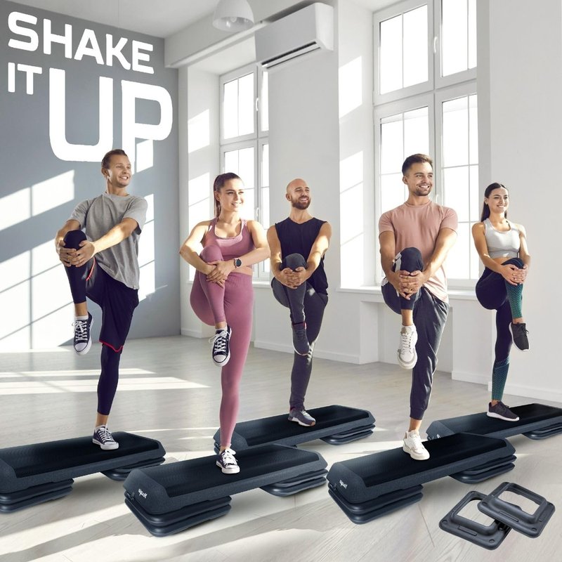 Yes4All Aerobic Step Platform Risers Health Club Size - Black - Pair