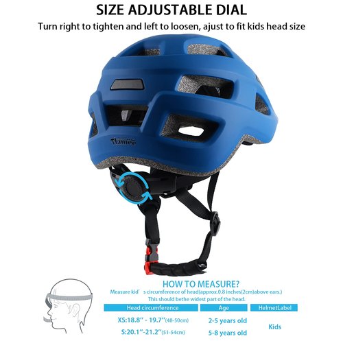 Kids Bike Helmet for Ages 1-8 Years, Adjustable Toddler Boys and Girls Helmets, Lightweight Child Infant Bicycle Cycling Scooter Sports Helmet XS, 48-50cm, Navy Blue