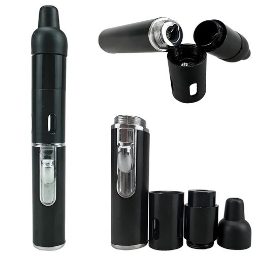 Butane Torch Lighter, FERNBE Metal All-in-One Tube Built-in Detachable Refillable Butane Torch Handheld Lighter (Black)