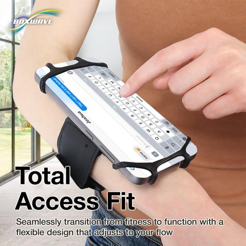 BoxWave Holster Compatible with Sony NW-ZX300 Walkman - ActiveStretch Sport Armband, Adjustable Armband for Workout and Running - Jet Black