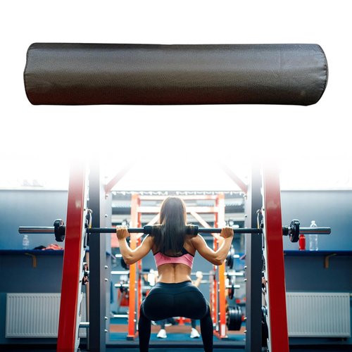 Menolana Squat Pad Barbell Bar Pad Shoulder Support Glute Bridge Pad Barbell Shoulder Pad for Lunges Weight Lifting Gym Fitness Adults, Black 40cmx8cm