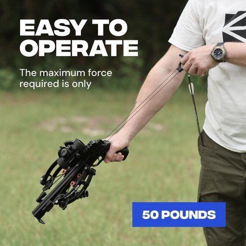 BALLISTA BAT Reverse Draw Compound Mini Crossbow - Crossbow for Hunting, Fishing and Target - Fast 340 fps, Powerful 150lbs, Lightweight 3lbs
