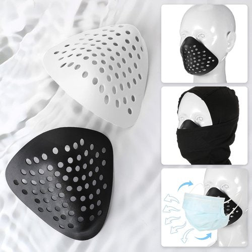 Sratte 3D Mask Silicone Face Shaping Shell Inner Bracket Mask Cosplay Props Face Mask Adult Inner Face Cover Costume Masks(Black, White)