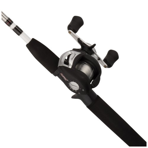 Shakespeare Alpha Baitcasting Reel and 6' Fishing Rod Combo, Low Profile Reel, Right/Left Handle Position, 2-Piece Tubular Glass Rod, Graphite Frame, Multi Disc Star Drag System