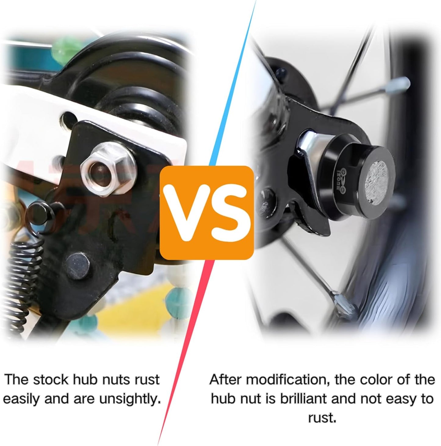 2Pcs M10 Bike Wheel Hub Axle Nuts 7075 Aluminum Alloy Bicycle Hub Flanged Axle Nuts Bike Parts Accessories for Front and Rear Bike Wheel