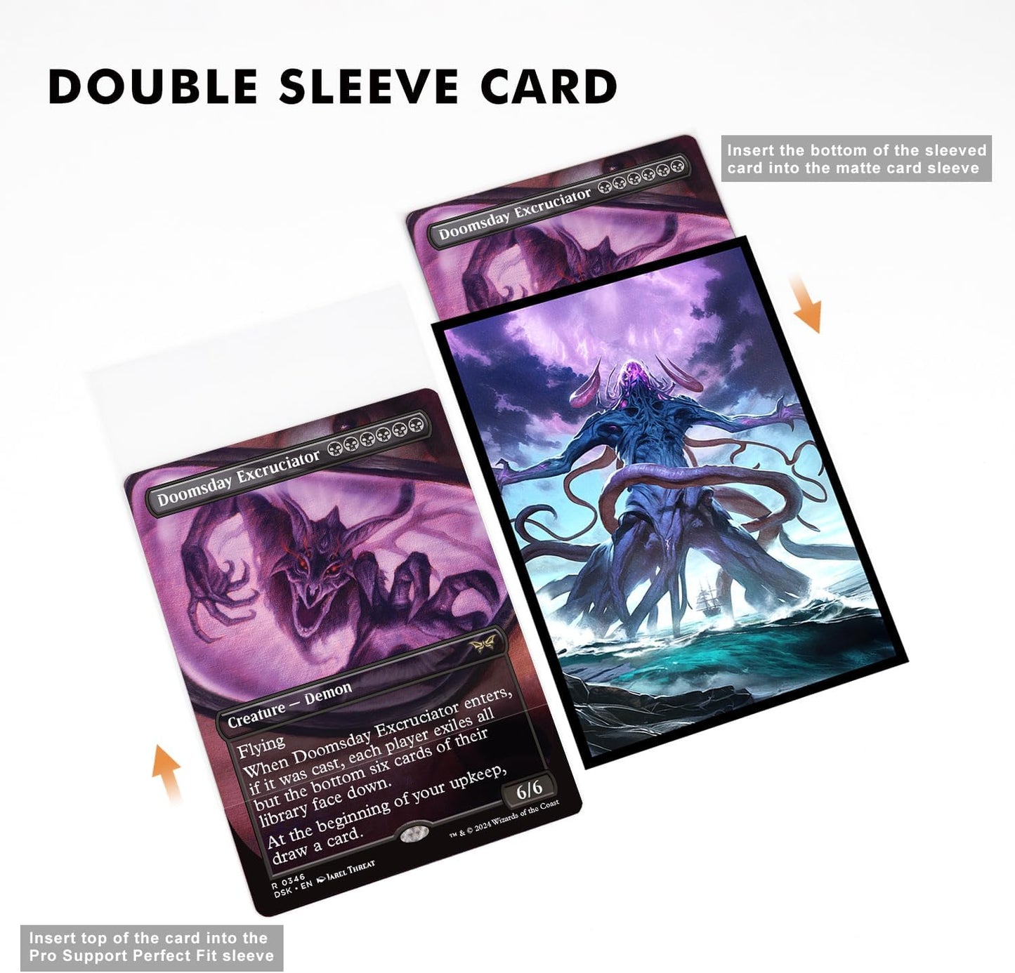100 MTG Card Sleeves with 100 Inner Sleeve, Textured Back Art Sleeves, Fit Standard Size Cards - Eldrazi