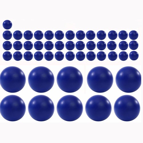 Lambid 50 X .68 Cal Paintballs Reusable for Training, .68 Caliber Solid Nylon Paintball Ammo Kinetic Round Projectiles Compatible with Byrna SD/EP/LE for Self Defense and Target Practice (Blue)