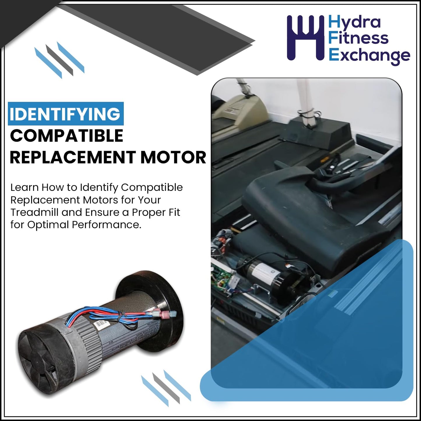 Hydra Fitness Exchange Drive Motor 405618 or 349568 or 314571 Works with Wes.lo Pro Form Healthrider Nordic Track Treadmill