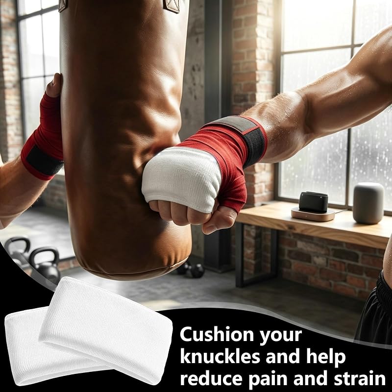 Knuckle Guards for Boxing – Gel Padding 2 Pairs, Black + White, Lightweight Hand Guards