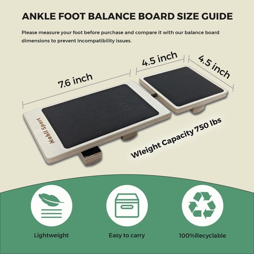 Ankle Balance Board & Foot Strengthener – Stability Exercises Trainer for Sprained Ankle Recovery, Physical Therapy & Posture Correction – Non-Slip Wobble Board for Balance Training & Plantar Fasciitis Relief