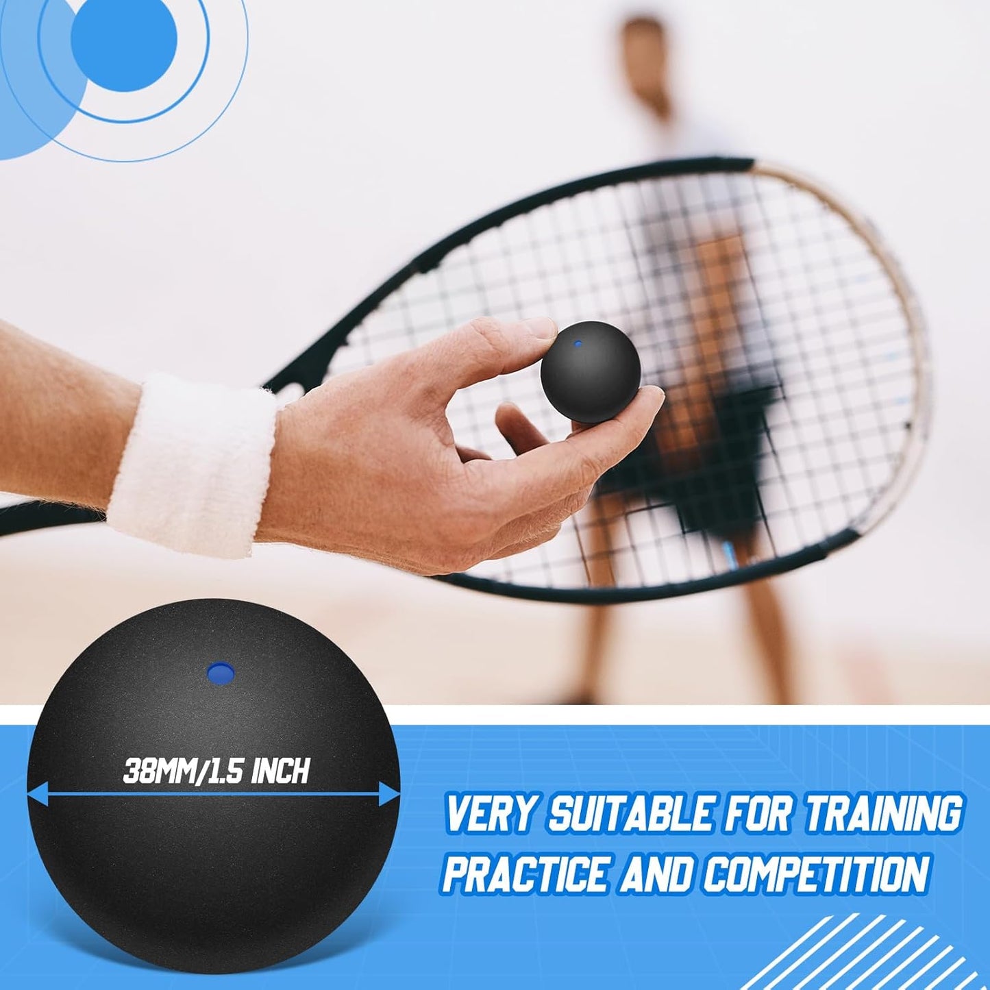 12 Pcs Squash Ball Professional Squash Ball High Reliability Practical to Use Excellent Performance Rubber for Training Practice and Competition