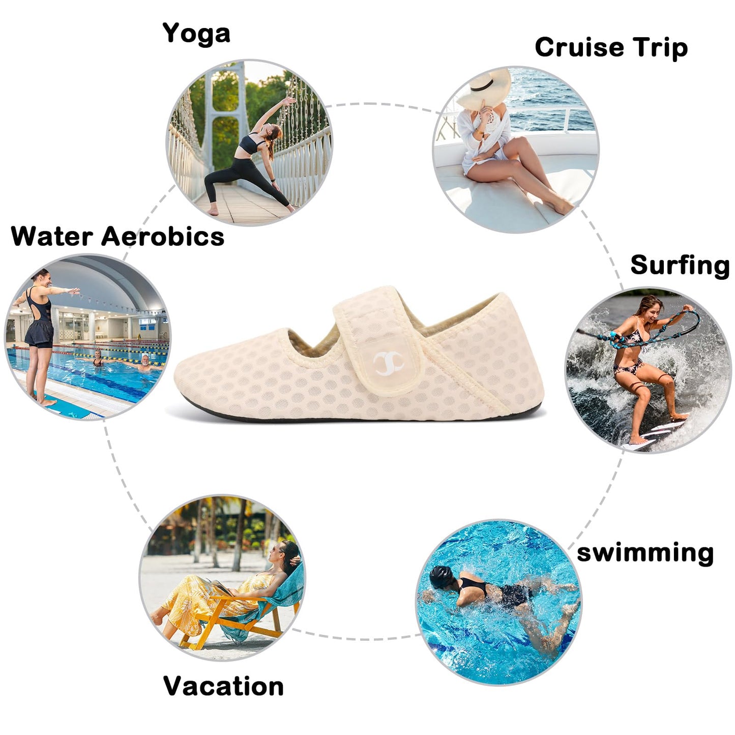 Water Shoes for Women Beach Swim Aqua Socks Wide Width Pool Swimming Sand Shoes Barefoot Yoga Slippers Shoes Summer Beach Shower Slides Size