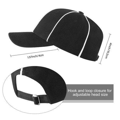 Geyoga 4 Pcs Men's Official Referee Costume Set Black and White Stripe Zipper Collar Referee Shirt Hat Stainless Whistle with Lanyard Yellow Penalty Flag for Halloween(X-Large)