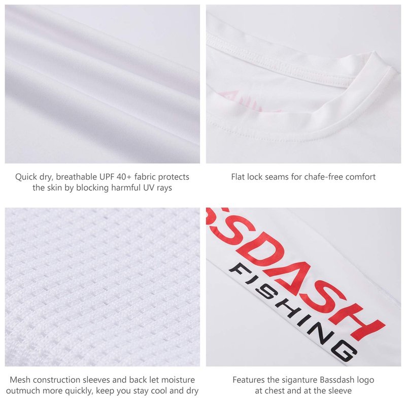 Bassdash Fishing T Shirts for Men UV Sun Protection UPF 50+ Long Sleeve Tee T-Shirt