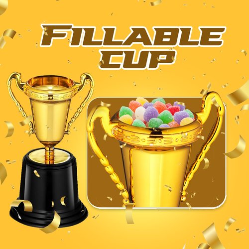 Gold Trophy Award Cups - Pack Of 12 Bulk 5 Inch Plastic Gold Mini Trophies For Party Favors, Props, Rewards, Trophy Cup Competitions Winning Prizes For Kids Choice Awards And Trophies And Adults