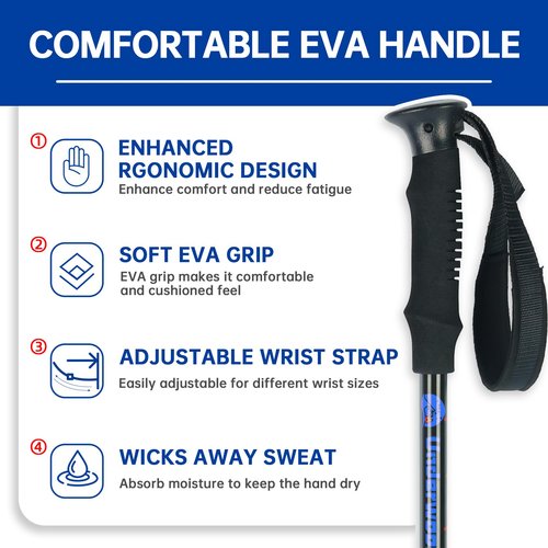 Underwood Aggregator Collapsible Trekking Poles 2 Pack - Adjustable Aluminum Hiking Poles, Lightweight Nordic Walking Sticks for Women, Men, Seniors, Kids, Backpacking