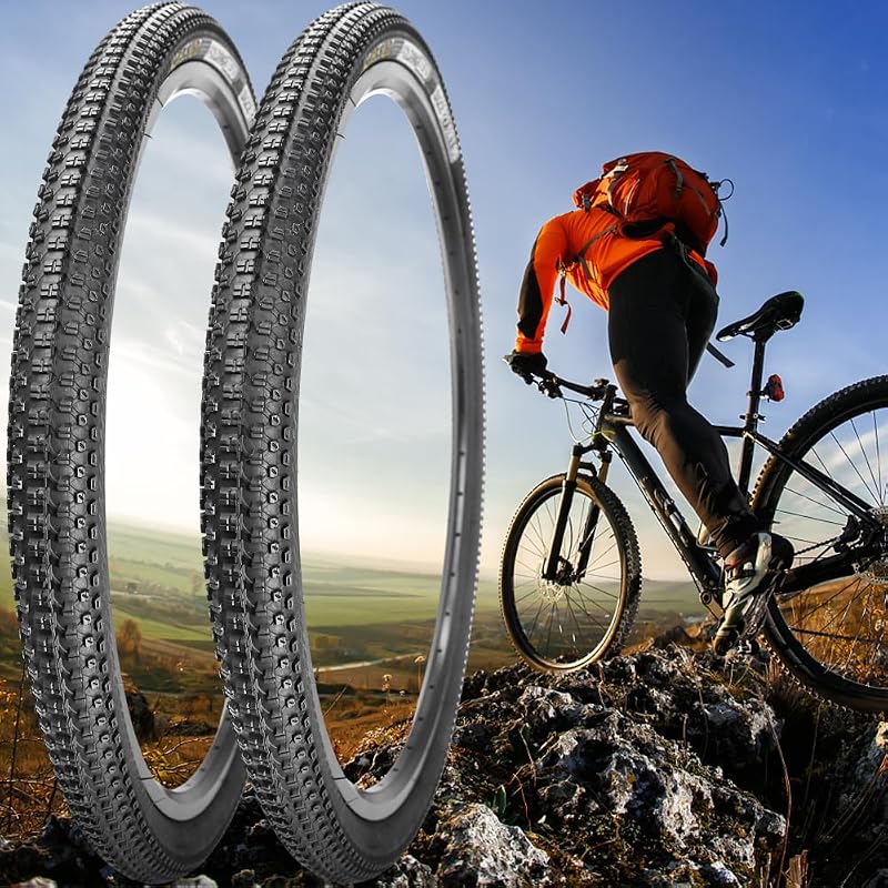 SIMEIQI 27.5 x 1.95 Inch Folding Bicycle Tires – 3mm Puncture-Protection, Two Pack