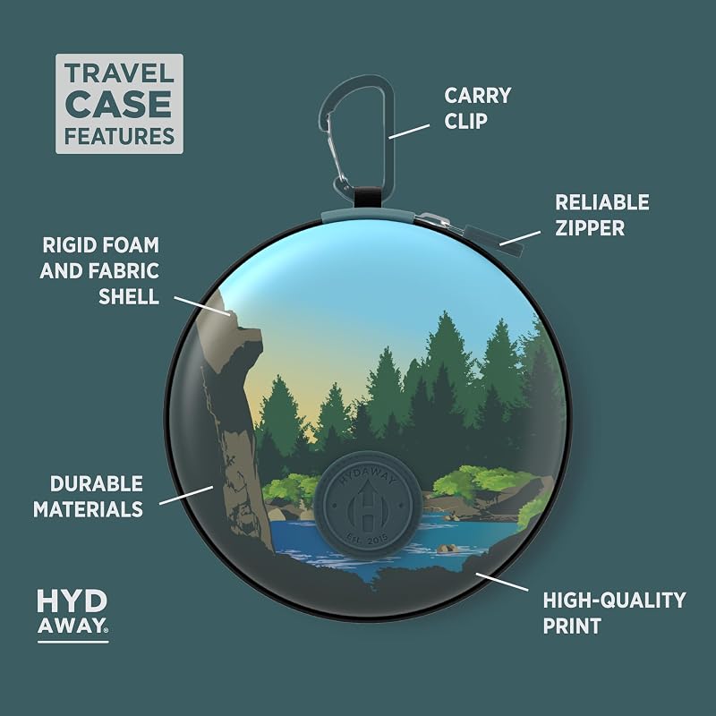 Acadia 5in Travel Protective Case for HYDAWAY Collapsible Drinkware - TSA-Friendly