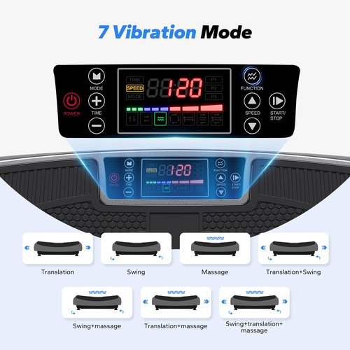 MERACH 4D Vibration Plate Exercise Machine, 7-in-1 Vibration Plate with Glide, Swing & Massage, Vibrating Plates with Whole Body Workout Sculpting Platform for Home Fitness for Women Men (Grey)