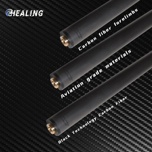 100% Carbon Fiber Black Technology Shaft of Pool Cue Front Part for Billiard Play/Break/Snooker Cue Shaft with Foam (Radial Pin, 9.5 * 21.4 * 745)